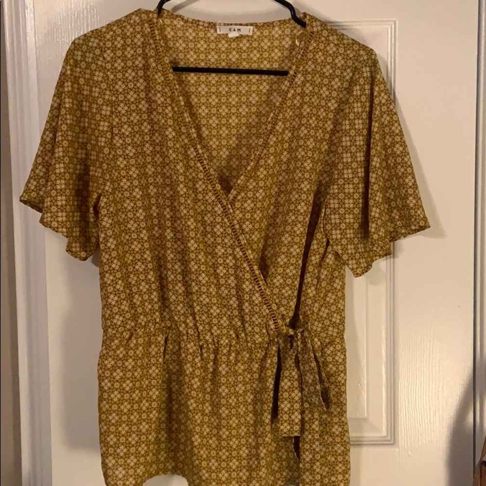 Mustard Tie Around Blouse